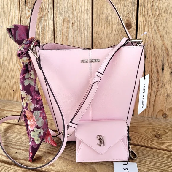 *Rare* Steve Madden Pink Frost Bucket Bag With Matching Wallet - Picture 4 of 11
